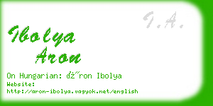 ibolya aron business card